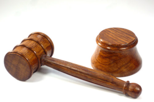 Handmade wooden gavel and block
