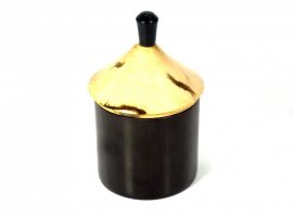 handmade wooden pot with lid ebony and spalted beech wood