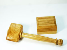 wooden handmade gavel and block