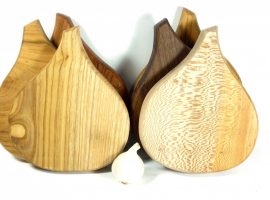 handmade hand cut chopping board in selection of woods