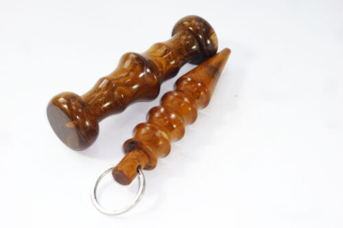 Handmade Yawara Stick and Kubotan Set English Laburnum Root