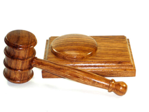 Handmade presentation gavel and block English Brown Oak