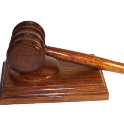 Handmade presentation gavel and block coffee brown oak