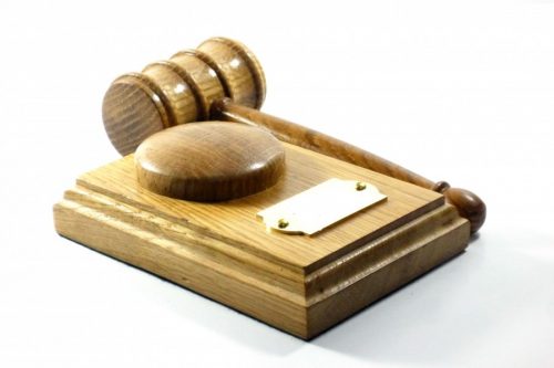 Example of gavel with plaque in situ