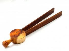 Handmade deluxe wooden tongs English Walnut with Yew Handle