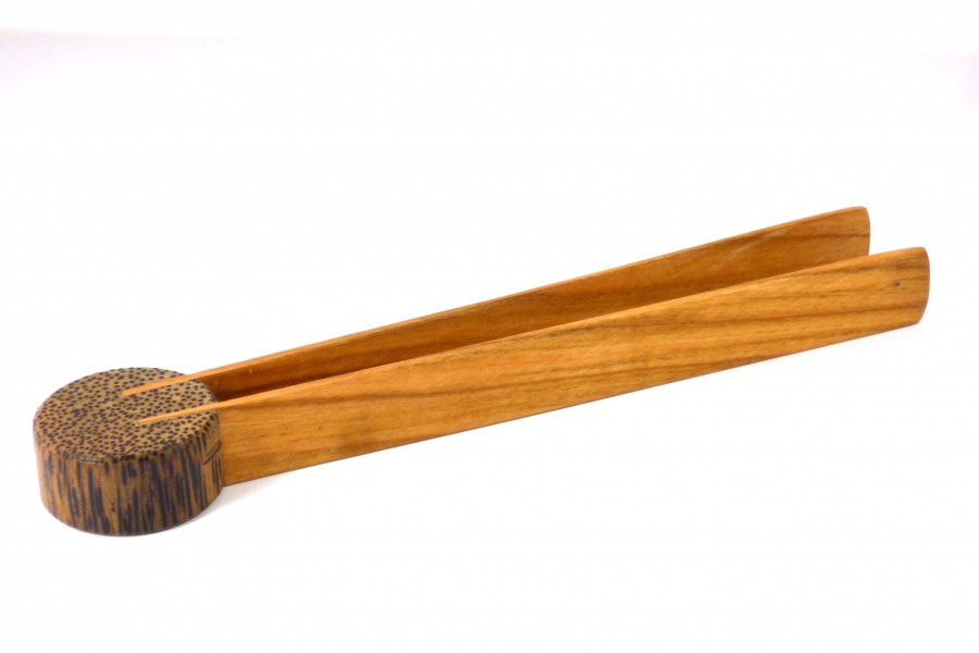 Handmade Wooden Tongs in English Wild Cherry & Palmwood Tommy