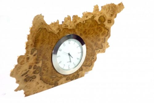 handmade wooden clock in Australian brown mallee burr wood