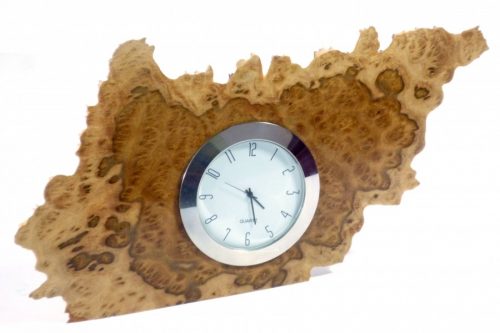 handmade wooden clock in Australian brown mallee burr wood