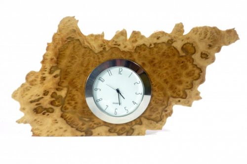 handmade wooden clock in Australian brown mallee burr wood