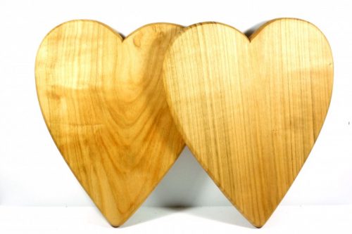 Heart shaped hand cut handmade one piece wooden chopping boards English Cherry