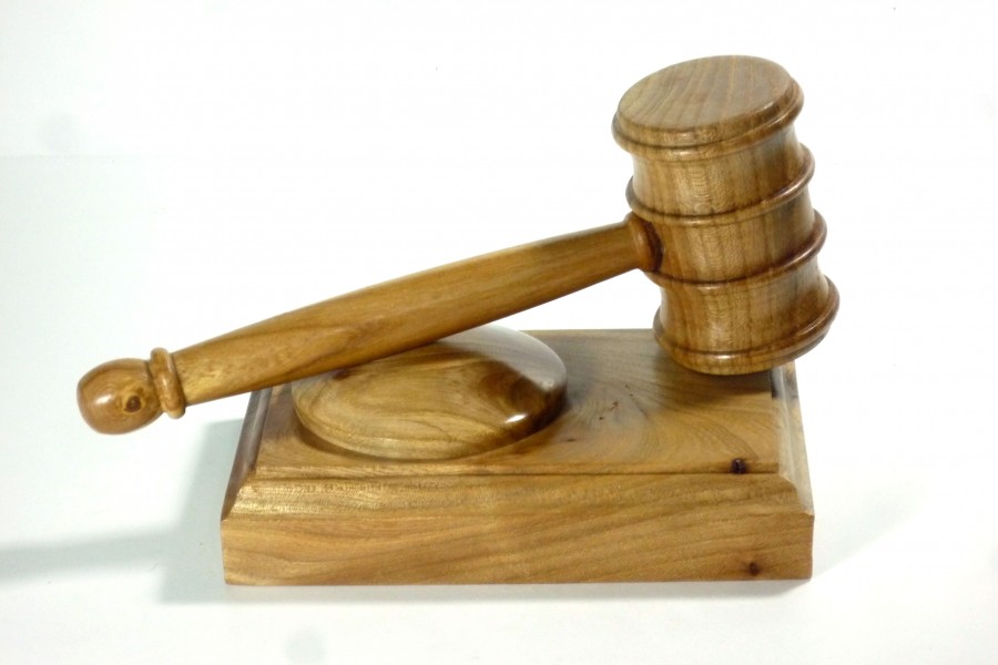 Presentation Wooden Gavel & Block English Elm Tommy Woodpecker Woodworks