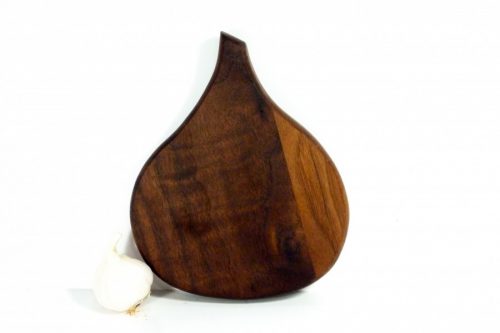 handmade hand cut garlic shaped wooden chopping board American & English Walnut
