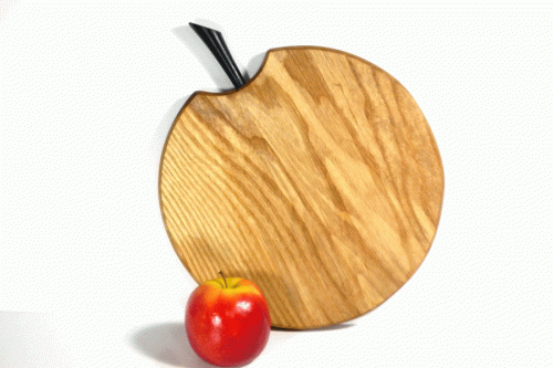 Handmade-hand-cut-wooden-chopping-board-solid-one-piece-no-joins-apple-shaped-olive-ash-with-stalk-detail