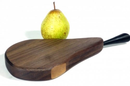 handmade hand cut pear shaped wooden chopping board