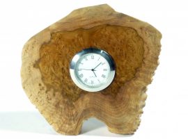 Handmade wooden clock Australian Brown Mallee Burr wood Quarts clock movement