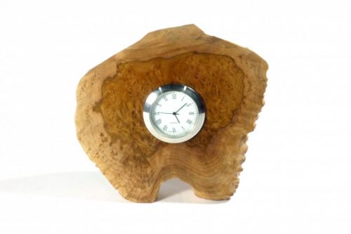 Handmade wooden clock Australian Brown Mallee Burr wood Quarts clock movement
