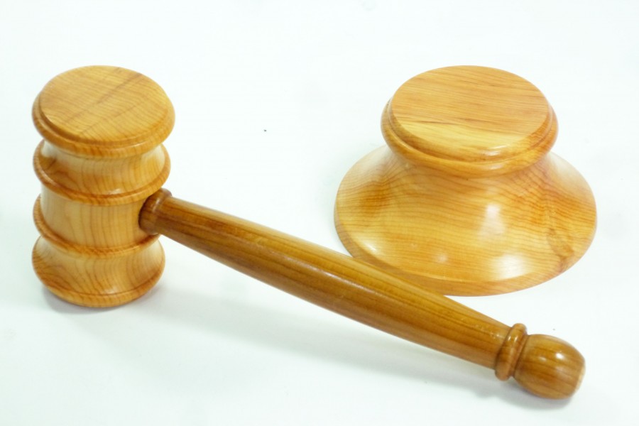 Wooden Gavel & Striking Block in English Yew Tommy Woodpecker Woodworks