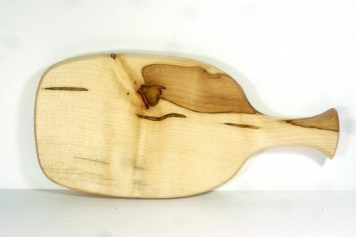 Handmade wooden paddle chopping board English Spalted Sycamore