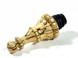 Wine stopper English Spalted Beech Staunton chess piece style