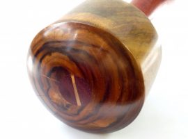 Handmade carving mallet old vintage lignum vitae wood padauk handle