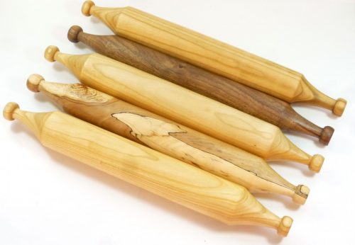 handmade unique wooden rolling pins New England Style in selection of gorgoeusly grained woods