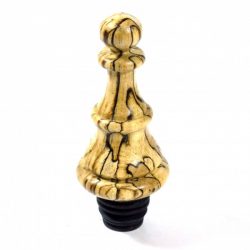 handmade wooden wine stopper English Spalted beech in shape of chess piece