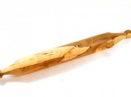 Handmade wooden rolling pin New England Style English Spalted Beech