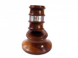 Personalised gavel and block with silver band