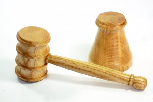 Handmade gavel with striking block in English Ash
