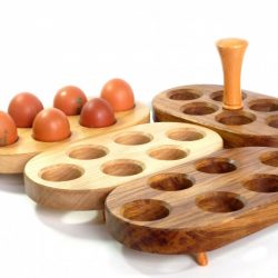 Handmade Egg stands in selection of woods and egg stand with handle