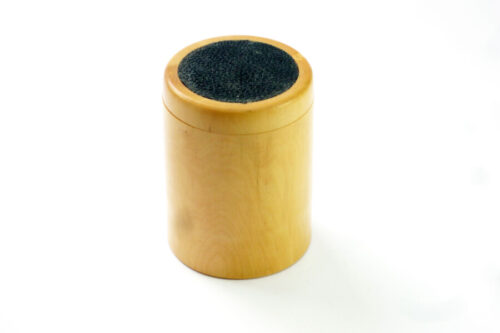 Handmade boxwood pot with stingray skin inlay