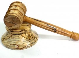 Handmade gavel fluted handle and block spectacular English Spalted Beech
