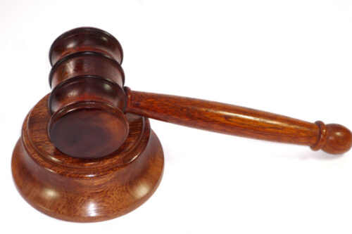 Handmade wooden gavel and block Mahogany