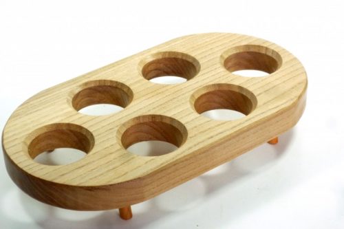 Egg stand English Elm with Yew feet