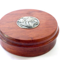 Handmade Trinket box keepsake box Bubinga wood pewter inlay