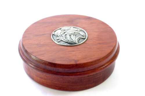 Handmade Trinket box keepsake box Bubinga wood pewter inlay