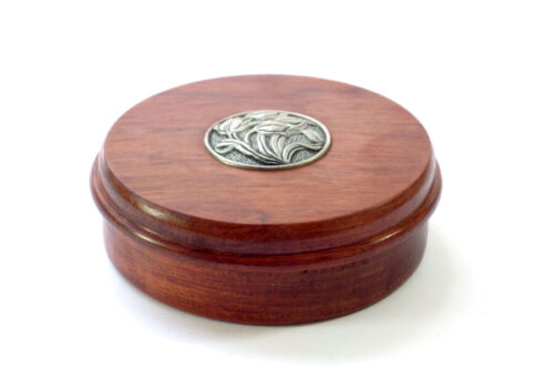 Handmade Trinket box keepsake box Bubinga wood pewter inlay