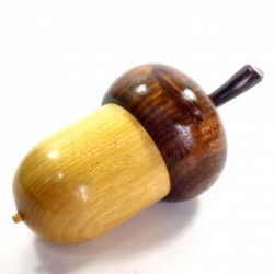 Wooden keepsake pot acorn shape osage orange rosewood