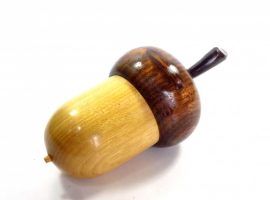 Wooden keepsake pot acorn shape osage orange rosewood