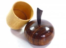 Wooden keepsake pot acorn shape osage orange rosewood