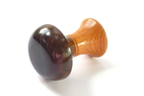 Handmade finger gavel old lignum vitae base with English Yew top