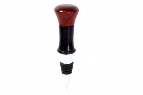 Handmade Indian Ebony and Bloodwood wine stopper chrome and acrylic stopper