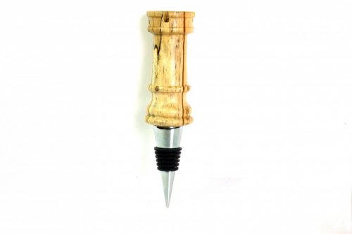 Chess piece wine stopper English Spalted Beech chrome and acrylic stopper