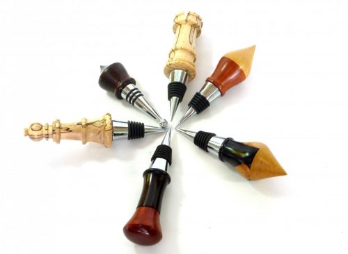 Selection of jumbo wine stoppers with chrome and acrylic stopper