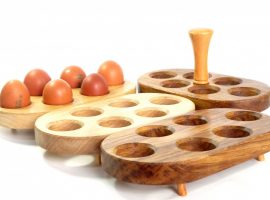 Handmade wooden egg stands