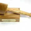 Masonic Gavel and Block English Wild Cherry with Personalised Brass Plaque