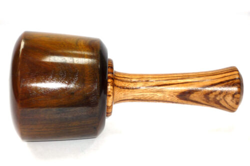 Handmade 1910 old lignum vitae carving mallet Zebrano handle