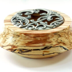 Pot pourri bowl English Spalted Beech with pewter lid