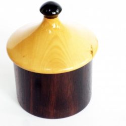 little hut wooden pot handmade vintage ebony and English boxwood