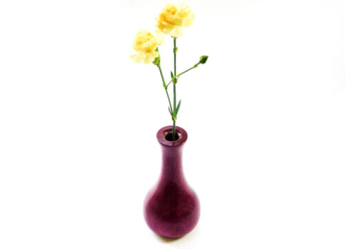 Bud vase in Purpleheart wood